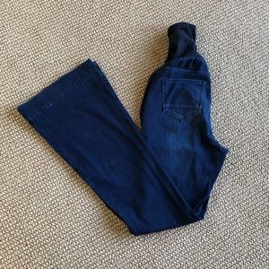 Comfiest maternity jeans - dark wash flared